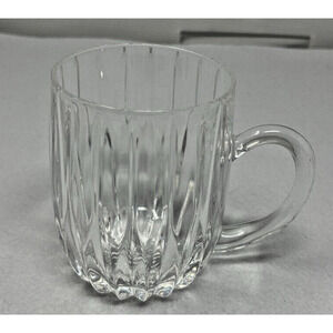 Mikasa Park Lane Crystal Mug Cup Vertical Cut Lines 4 3/8in W Germany Discontin‎